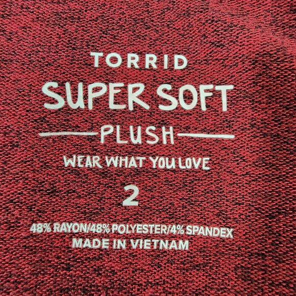 Torrid Women Tee 2 Relaxed Fit Super Soft Plush V-Neck Drop Shoulder Long Sleeve - Picture 8 of 11